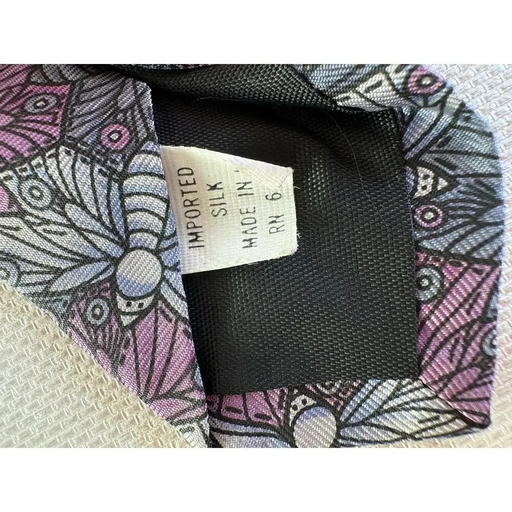 The Boxelder Company Milwaukee purple dragonfly neck tie men's silk
